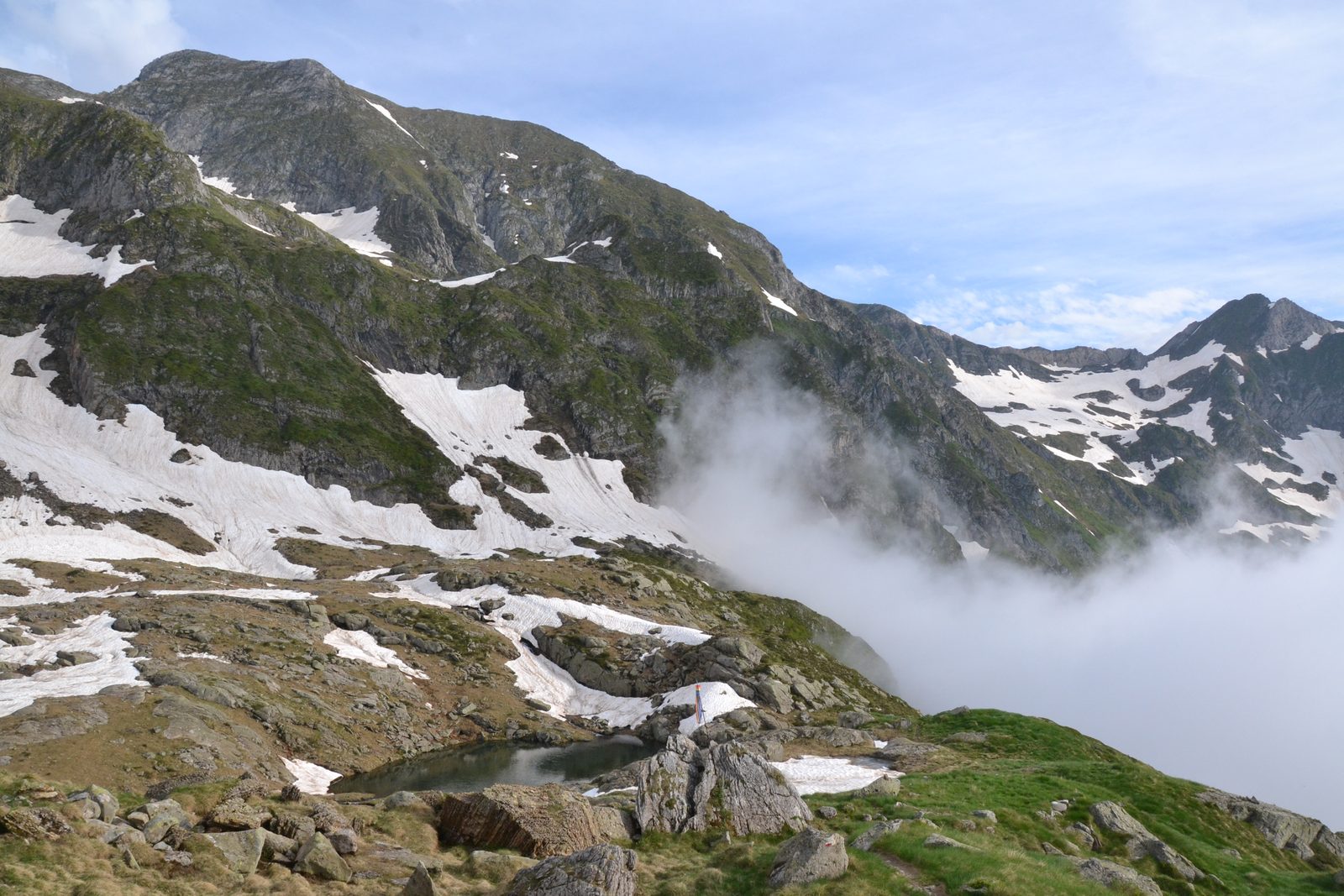 Vista del Mont Valier desde el refugio des Estagnous
