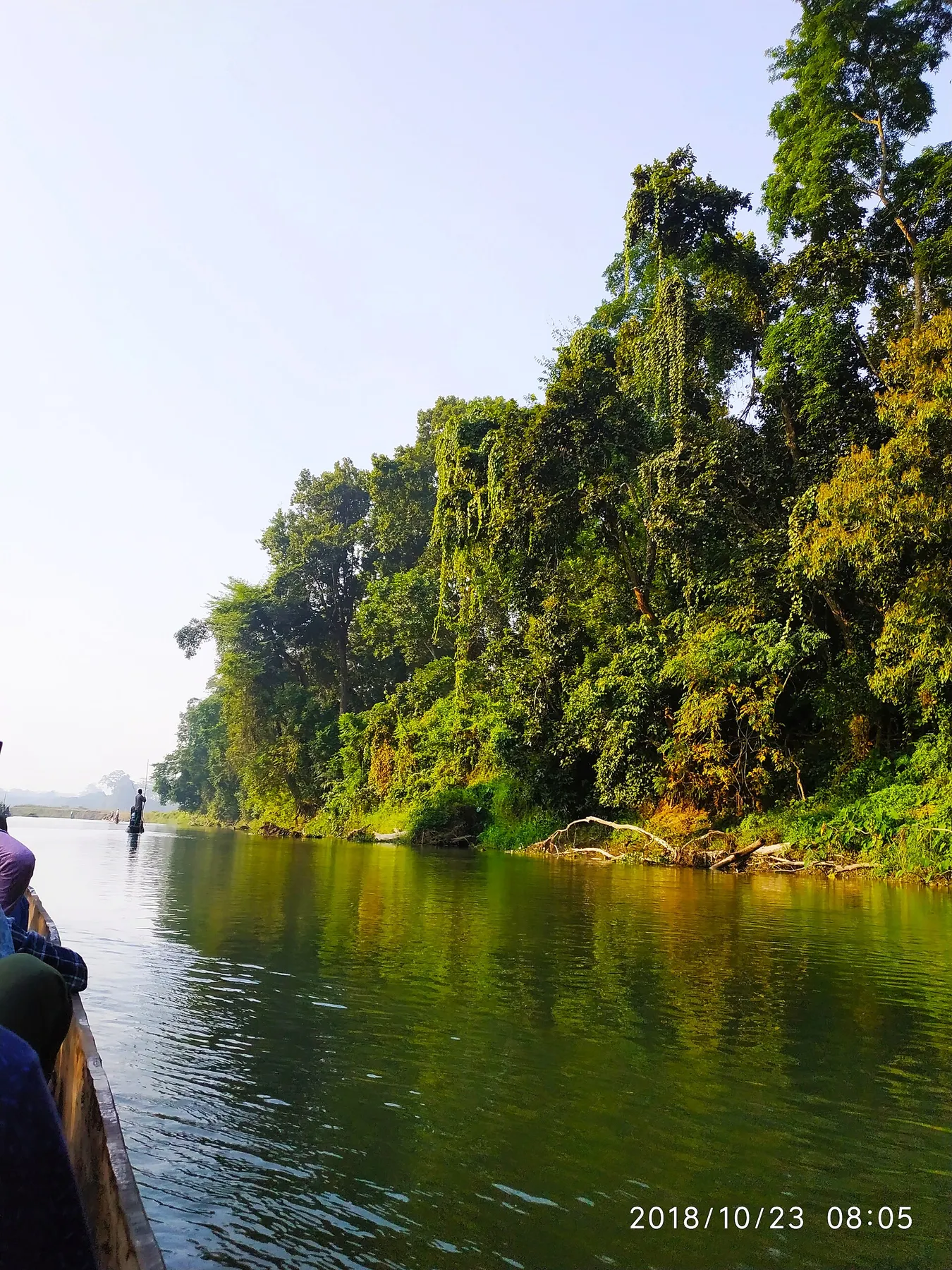 Canoa de madera por el Rapti