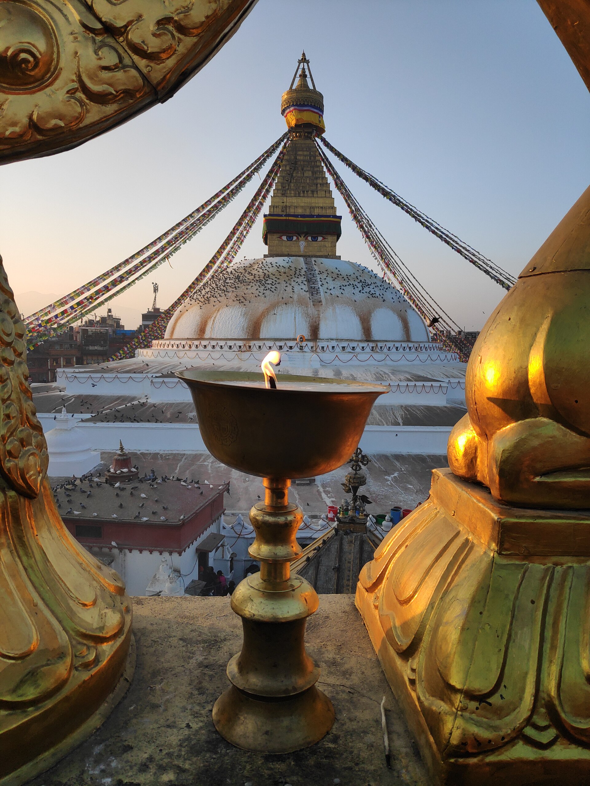 Detalle cultural budista en Nepal