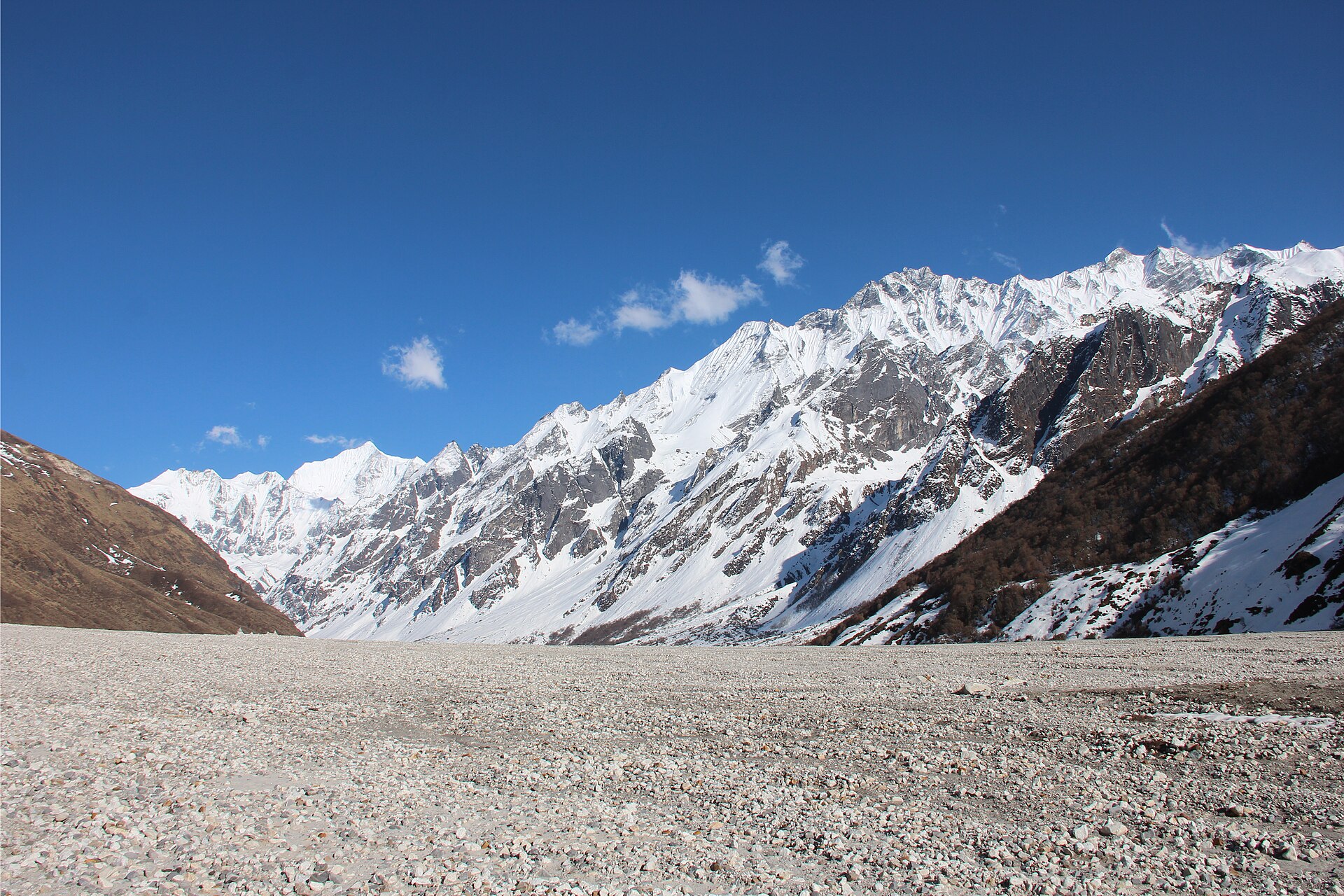 Vista de Kyanjin, en el valle del Langtang, Nepal